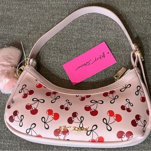 Betsey Johnson Dane Shoulder Bag Pink Cherries